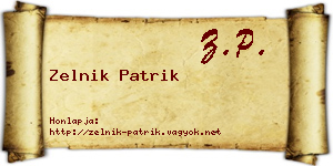 Zelnik Patrik névjegykártya